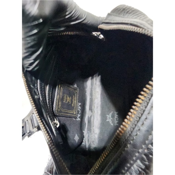 Authentic MCM Visetos Mini Ella Boston Bag Black/Grey - Picture 13 of 13